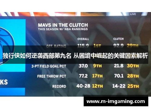 独行侠如何逆袭西部第九名 从困境中崛起的关键因素解析