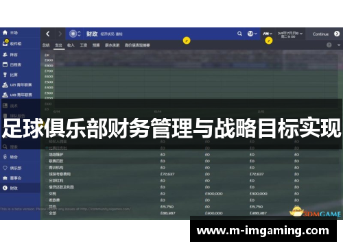 足球俱乐部财务管理与战略目标实现